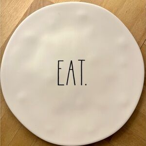 Rae Dunn Cream Plate with 'EAT' Text